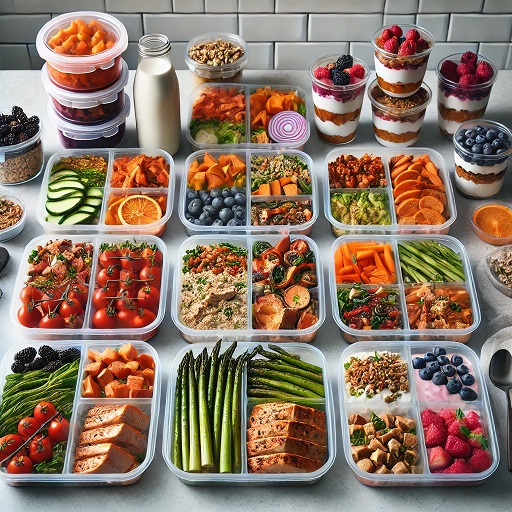 meals in separate containers prepared for the week