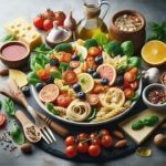 pasta vegetables and fruit